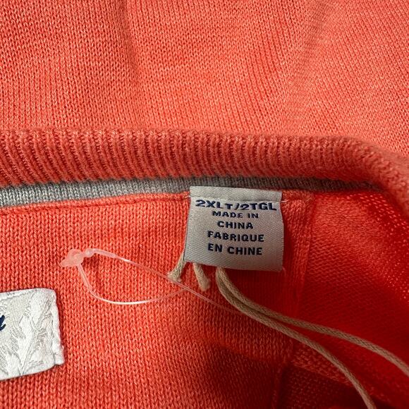 Tommy Bahama NWT Island Zone Big Tall Orange Sweater Men's Size 2XLT V-Neck - Picture 4 of 11